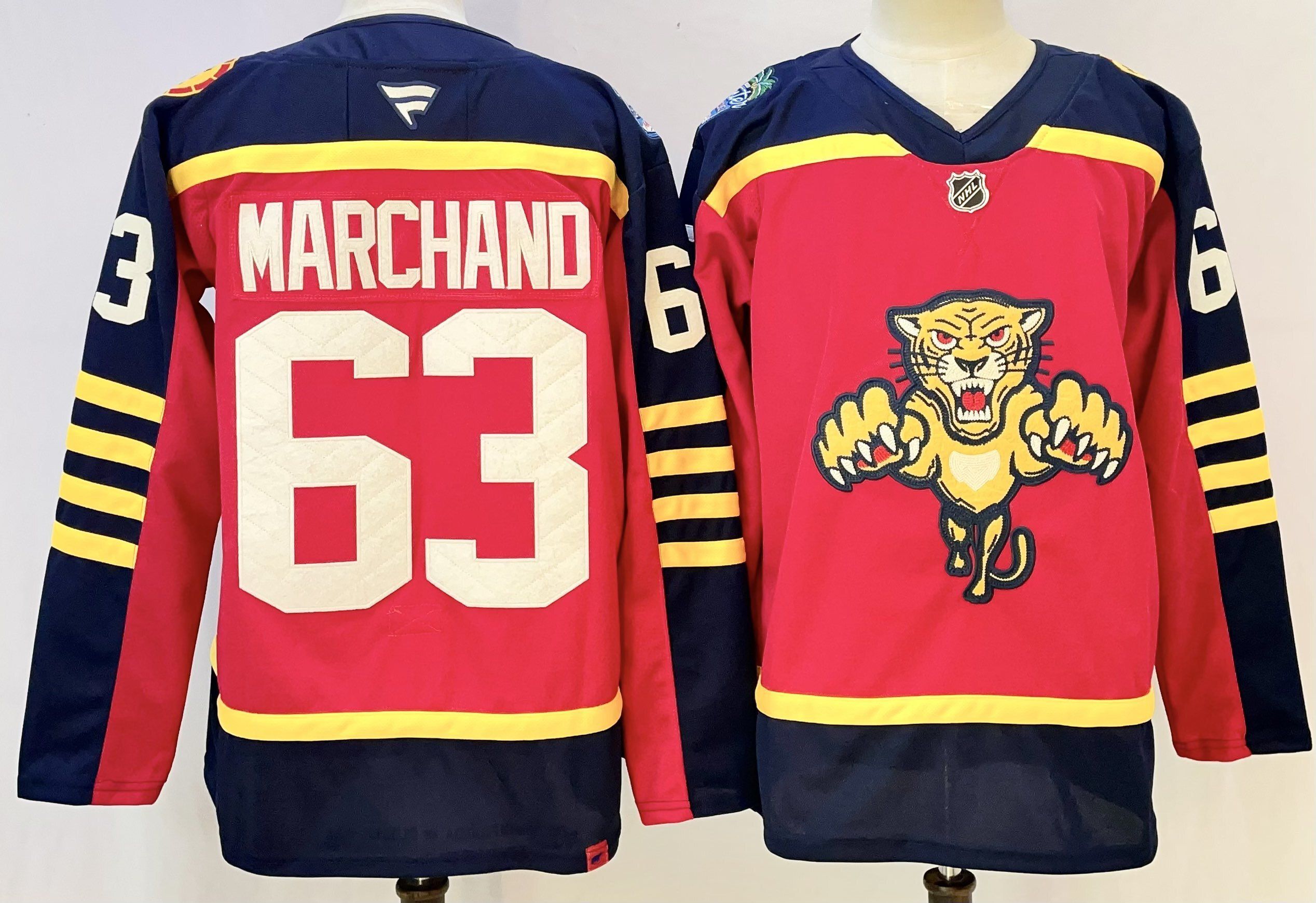 Men Florida Panthers #63 Marchand Red 2026 Adidias NHL Jersey style 0010